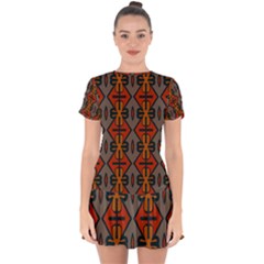 Seamless Digitally Created Tilable Abstract Pattern Drop Hem Mini Chiffon Dress by Vaneshart