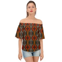 Seamless Digitally Created Tilable Abstract Pattern Off Shoulder Short Sleeve Top by Vaneshart