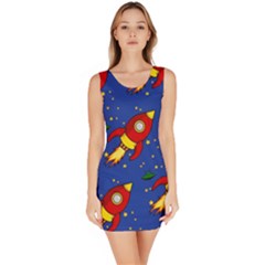 Space Rocket Pattern Bodycon Dress by Vaneshart