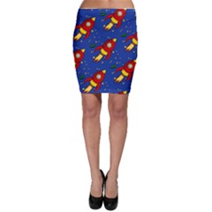 Space Rocket Pattern Bodycon Skirt by Vaneshart