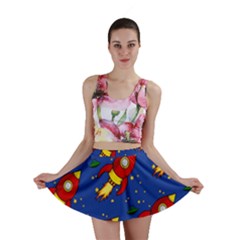 Space Rocket Pattern Mini Skirt by Vaneshart