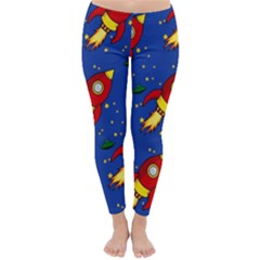 Space Rocket Pattern Classic Winter Leggings by Vaneshart