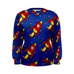 Space Rocket Pattern Women s Sweatshirt by Vaneshart