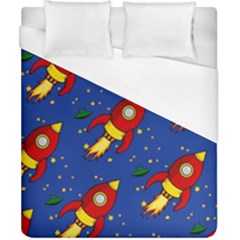 Space Rocket Pattern Duvet Cover (california King Size) by Vaneshart