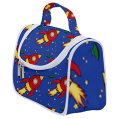 Space Rocket Pattern Satchel Handbag by Vaneshart