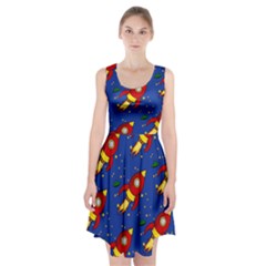 Space Rocket Pattern Racerback Midi Dress by Vaneshart