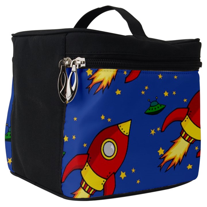 Space Rocket Pattern Make Up Travel Bag (Big)