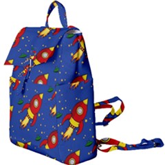 Space Rocket Pattern Buckle Everyday Backpack by Vaneshart