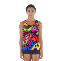 Seamless Doodle Sport Tank Top  by Vaneshart