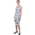 Colorful Doodle Animals Words Pattern Sleeveless Pencil Dress View2