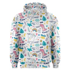 Colorful Doodle Animals Words Pattern Men s Overhead Hoodie by Vaneshart