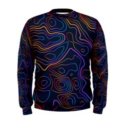 Topographic Colorful Contour Illustration Background Men s Sweatshirt by Vaneshart