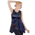 Topographic Colorful Contour Illustration Background Side Drop Tank Tunic View1