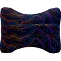 Topographic Colorful Contour Illustration Background Velour Seat Head Rest Cushion View2