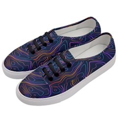 Topographic Colorful Contour Illustration Background Women s Classic Low Top Sneakers by Vaneshart