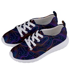 Topographic Colorful Contour Illustration Background Women s Lightweight Sports Shoes by Vaneshart