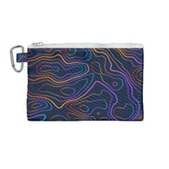 Topographic Colorful Contour Illustration Background Canvas Cosmetic Bag (medium) by Vaneshart