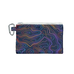 Topographic Colorful Contour Illustration Background Canvas Cosmetic Bag (small) by Vaneshart