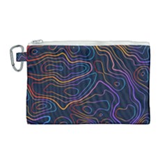 Topographic Colorful Contour Illustration Background Canvas Cosmetic Bag (large) by Vaneshart