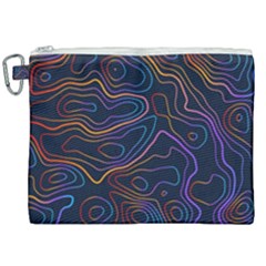 Topographic Colorful Contour Illustration Background Canvas Cosmetic Bag (xxl) by Vaneshart