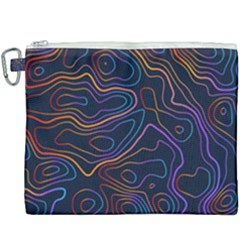 Topographic Colorful Contour Illustration Background Canvas Cosmetic Bag (xxxl) by Vaneshart