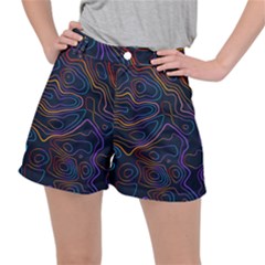 Topographic Colorful Contour Illustration Background Ripstop Shorts