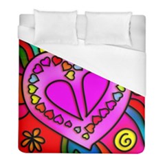 Stained Glass Love Heart Duvet Cover (full/ Double Size) by Vaneshart