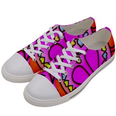 Stained Glass Love Heart Women s Low Top Canvas Sneakers by Vaneshart