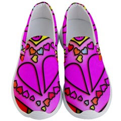 Stained Glass Love Heart Men s Lightweight Slip Ons by Vaneshart