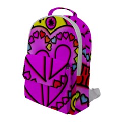 Stained Glass Love Heart Flap Pocket Backpack (large) by Vaneshart