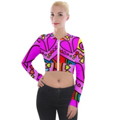 Stained Glass Love Heart Long Sleeve Cropped Velvet Jacket by Vaneshart