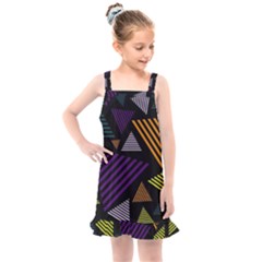 Abstract Pattern Design Various Striped Triangles Decoration Kids  Overall Dress by Vaneshart