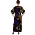 Abstract Pattern Design Various Striped Triangles Decoration V-Neck Boho Style Maxi Dress View2