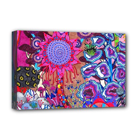 Red Flower Abstract  Deluxe Canvas 18  X 12  (stretched) by okhismakingart