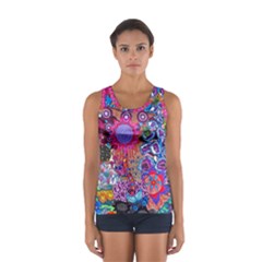 Red Flower Abstract  Sport Tank Top  by okhismakingart