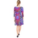 Red Flower Abstract  Quarter Sleeve Front Wrap Dress View2