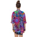 Red Flower Abstract  Open Front Chiffon Kimono View2