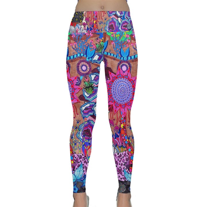 Red Flower Abstract  Lightweight Velour Classic Yoga Leggings