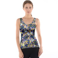 October Leaves In Blue Tank Top by bloomingvinedesign