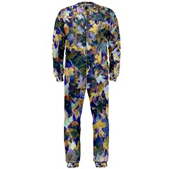 October Leaves In Blue Onepiece Jumpsuit (men)  by bloomingvinedesign