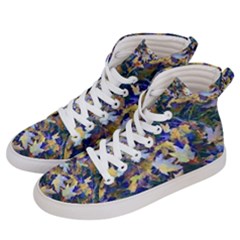 October Leaves In Blue Women s Hi-top Skate Sneakers by bloomingvinedesign