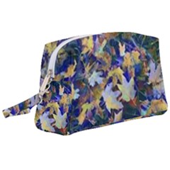 October Leaves In Blue Wristlet Pouch Bag (large) by bloomingvinedesign