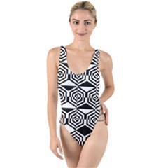 Hexagon High Leg Strappy Swimsuit by impacteesstreetweareight