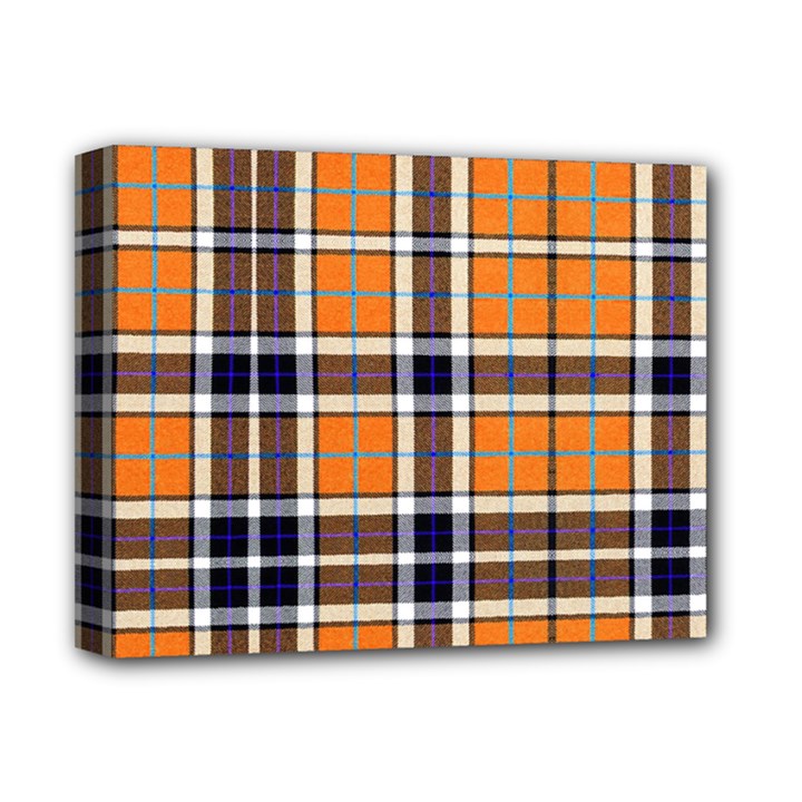 Tartans Yellow 34 Deluxe Canvas 14  x 11  (Stretched)