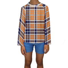 Tartans Yellow 34 Kids  Long Sleeve Swimwear by impacteesstreetwearfour