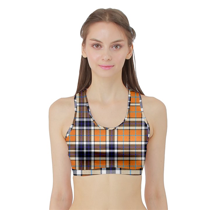 Tartans Yellow 34 Sports Bra with Border