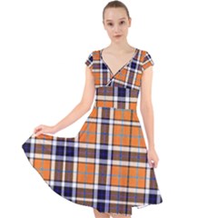 Tartans Yellow 34 Cap Sleeve Front Wrap Midi Dress by impacteesstreetwearfour