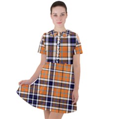 Tartans Yellow 34 Short Sleeve Shoulder Cut Out Dress  by impacteesstreetwearfour