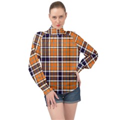 Tartans Yellow 34 High Neck Long Sleeve Chiffon Top by impacteesstreetwearfour