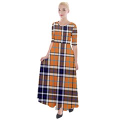 Tartans Yellow 34 Half Sleeves Maxi Dress by impacteesstreetwearfour